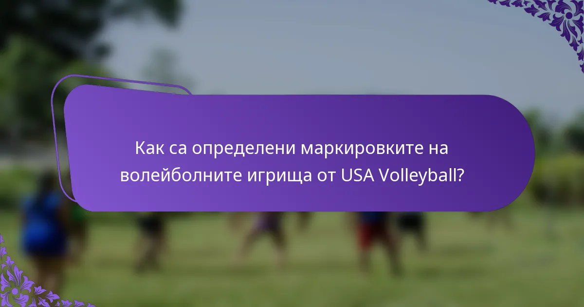 Как са определени маркировките на волейболните игрища от USA Volleyball?
