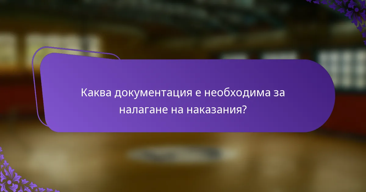Каква документация е необходима за налагане на наказания?