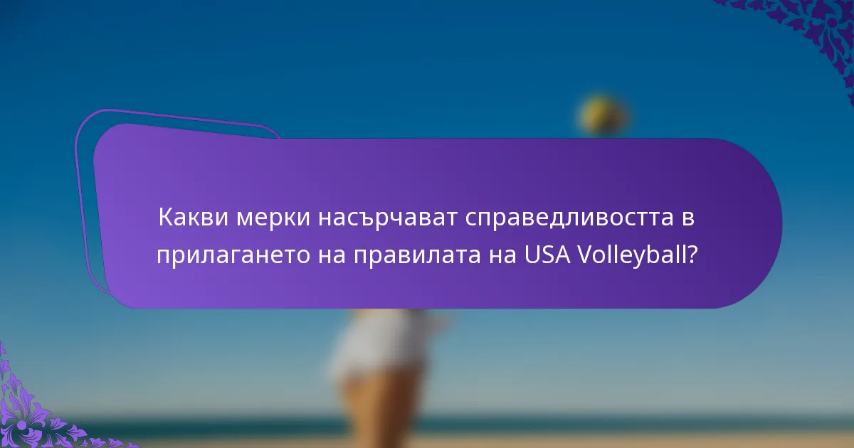 Какви мерки насърчават справедливостта в прилагането на правилата на USA Volleyball?