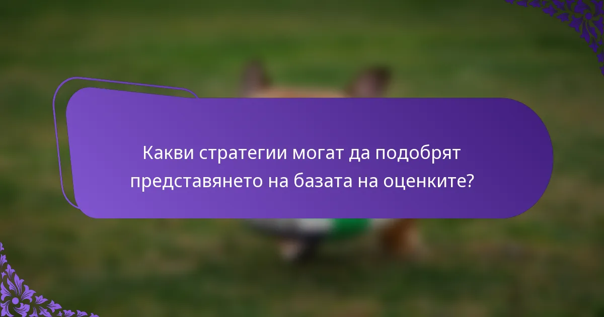 Какви стратегии могат да подобрят представянето на базата на оценките?