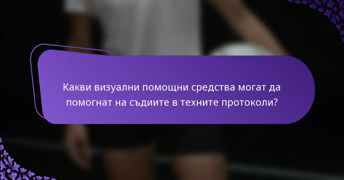Какви визуални помощни средства могат да помогнат на съдиите в техните протоколи?