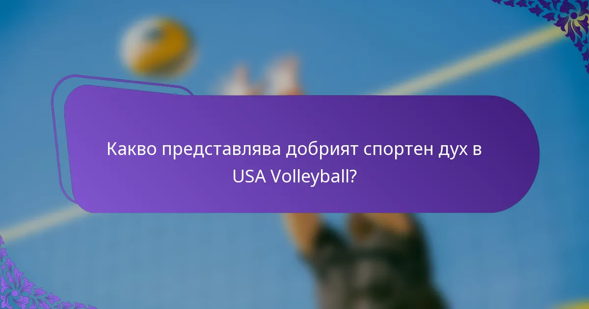Какво представлява добрият спортен дух в USA Volleyball?